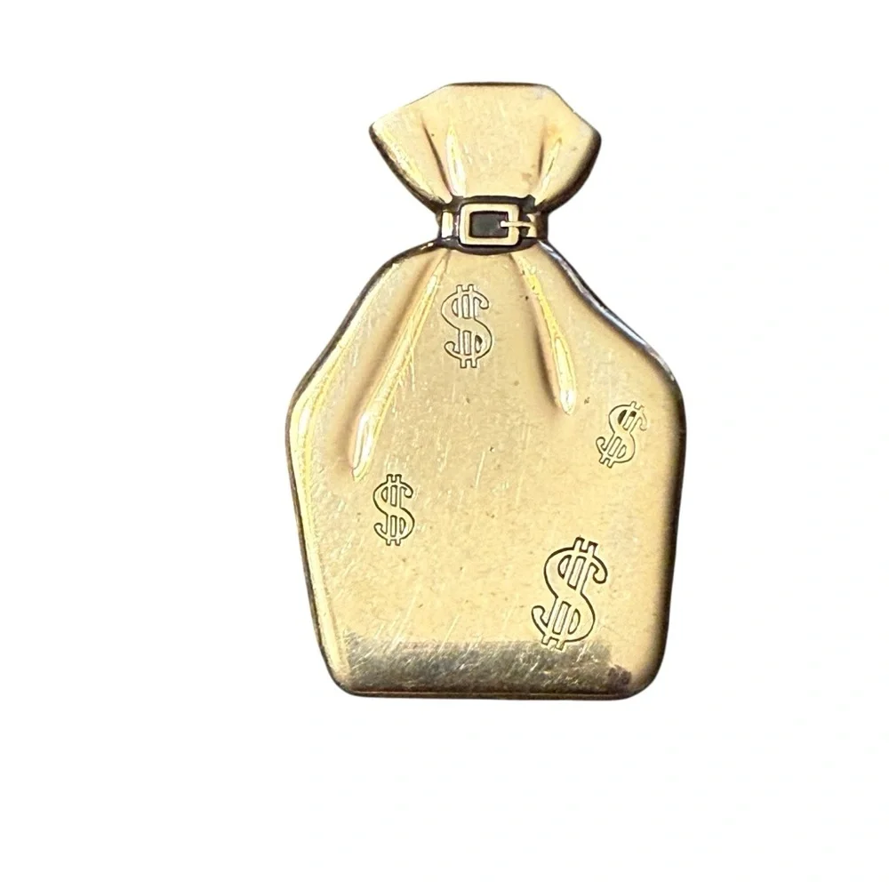 SWANK Gold Filled Money Clip Money Bag Vintage 1970’s